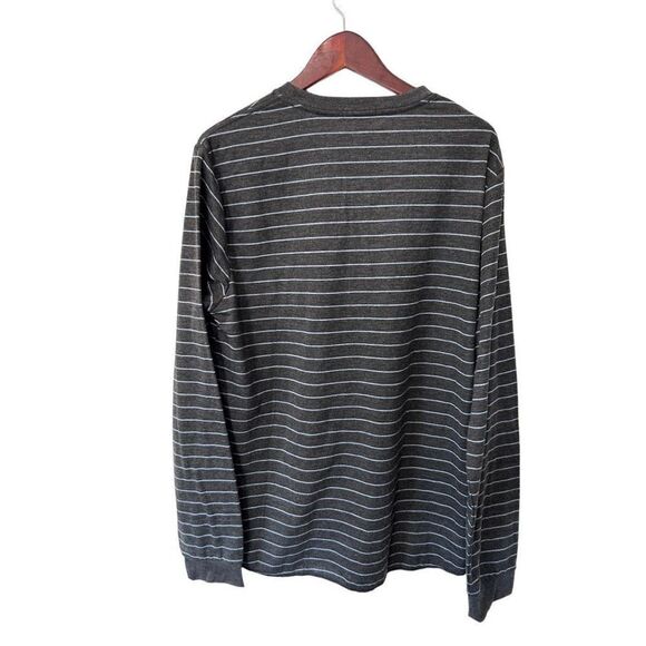 Marine Layer Henley Dark Heather Gray Striped Long Sleeve Size L/XL - Picture 6 of 11